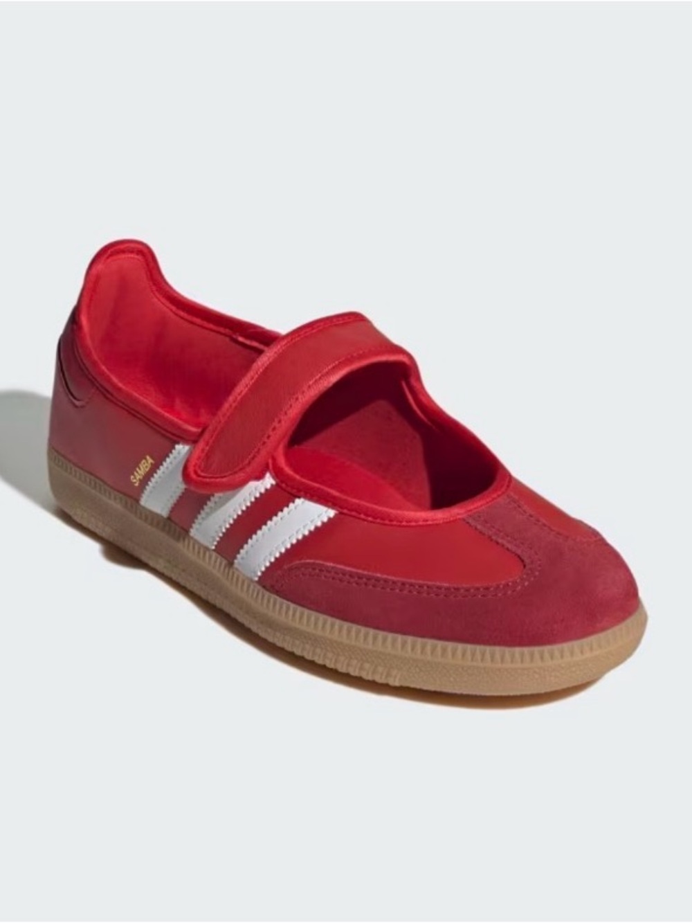 Adidas women’s Samba Mary Janes Red size 8.5 with white stripes NIB w tags - Picture 2 of 6